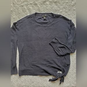 J. Crew tie front navy sweater top | size m